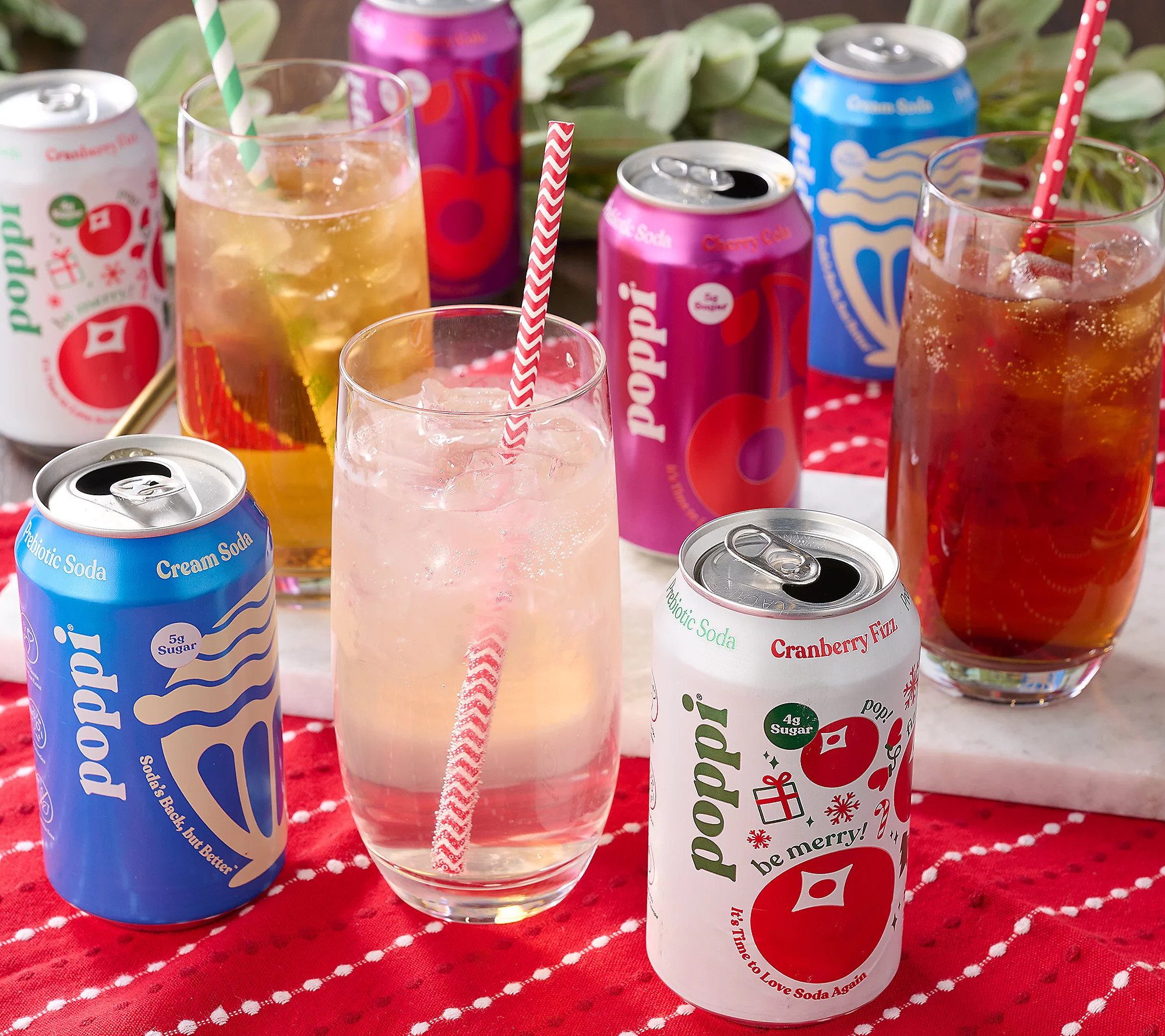Poppi (24) 12oz Cans 5g Sugar Soda Holiday Pack | QVC