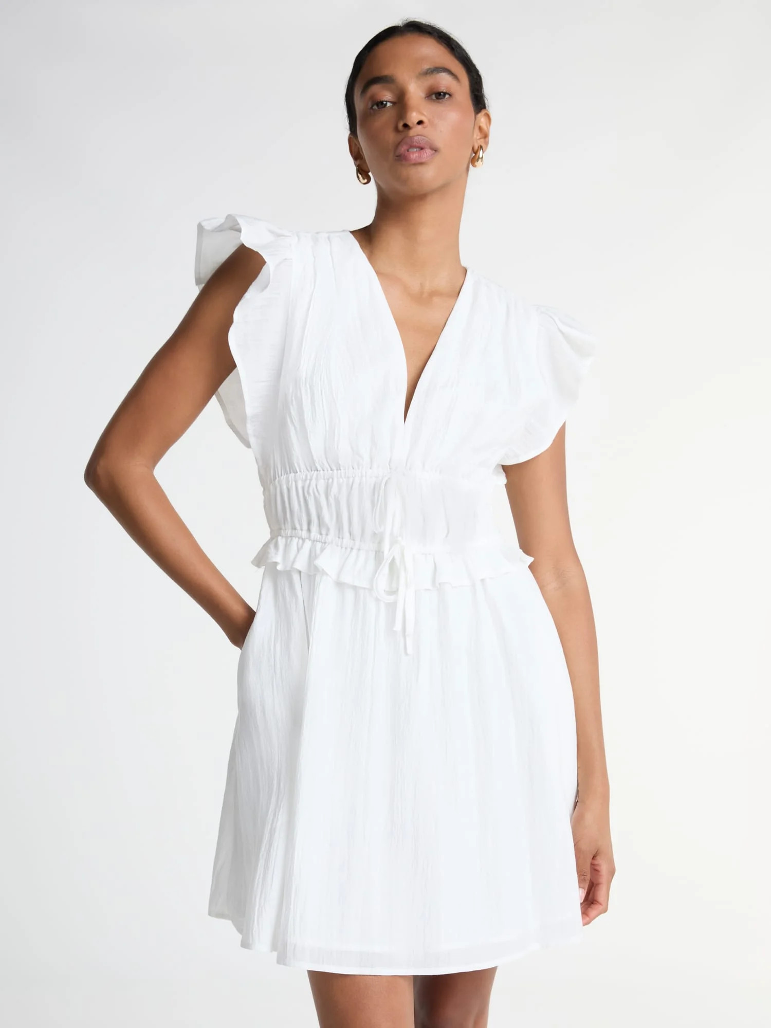 Scoop Women’s and Women’s Plus Crinkle Gauze Mini Dress, Sizes XS-4X | Walmart (US)