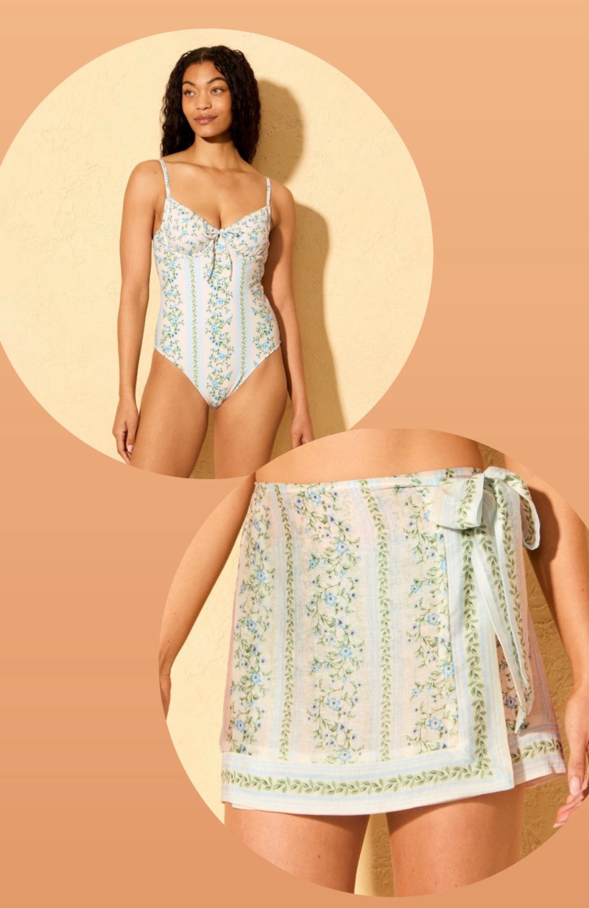 Cutest floral + stripe one piece + sarong wrap from target 🎯 back in stock! 

#LTKootd #LTKSwim #LTKTravel