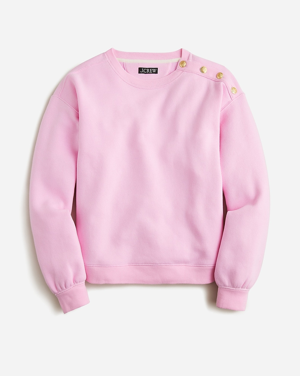 Heritage fleece crewneck sweatshirt with buttons | J. Crew US