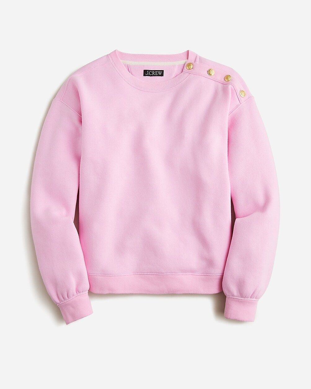 Heritage fleece crewneck sweatshirt with buttons | J.Crew US