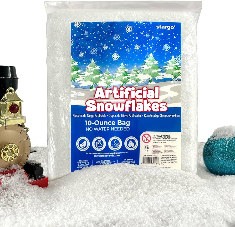 Fake Snow for Christmas Village - Faux Snow Flakes for Christmas Tree Snow Decoration, Artificial... | Amazon (US)