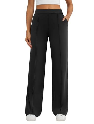 Womens Dress Work Pants Business Casual Slacks Stretchy Wide Leg Trousers with Pockets High Waist... | Amazon (US)