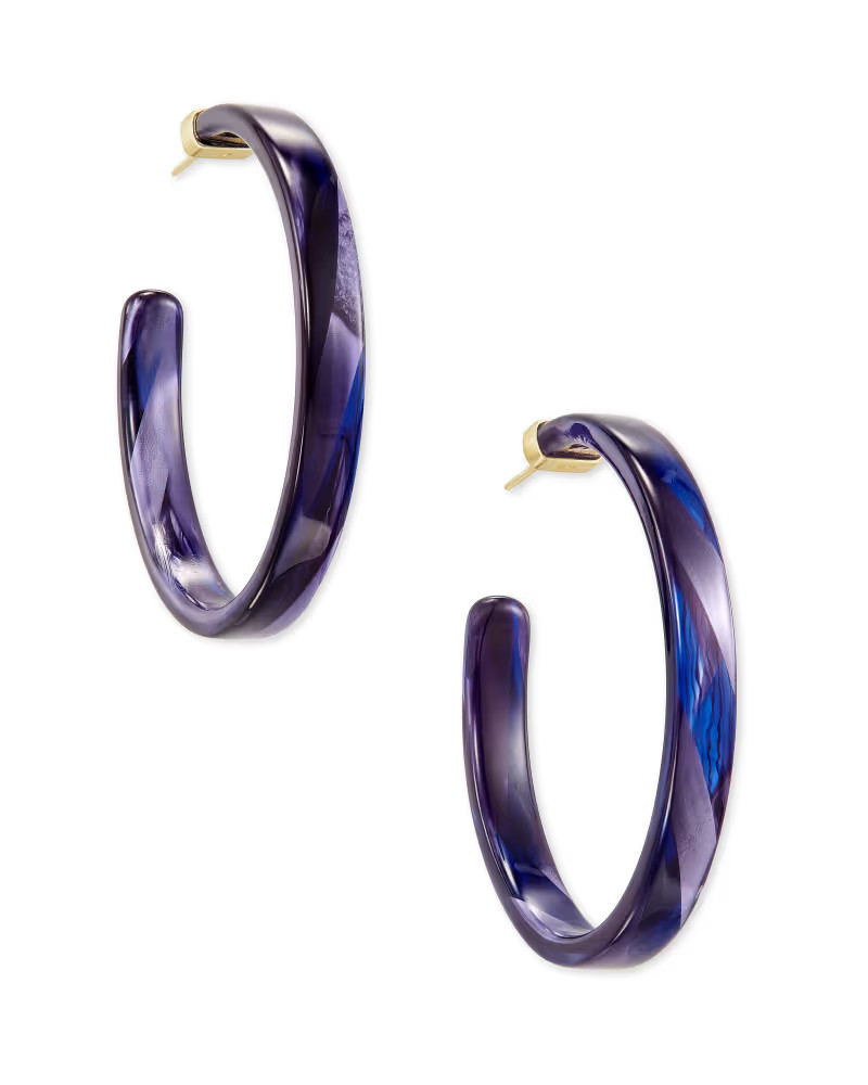 Kash Hoop Earrings in Indigo Acetate | Kendra Scott