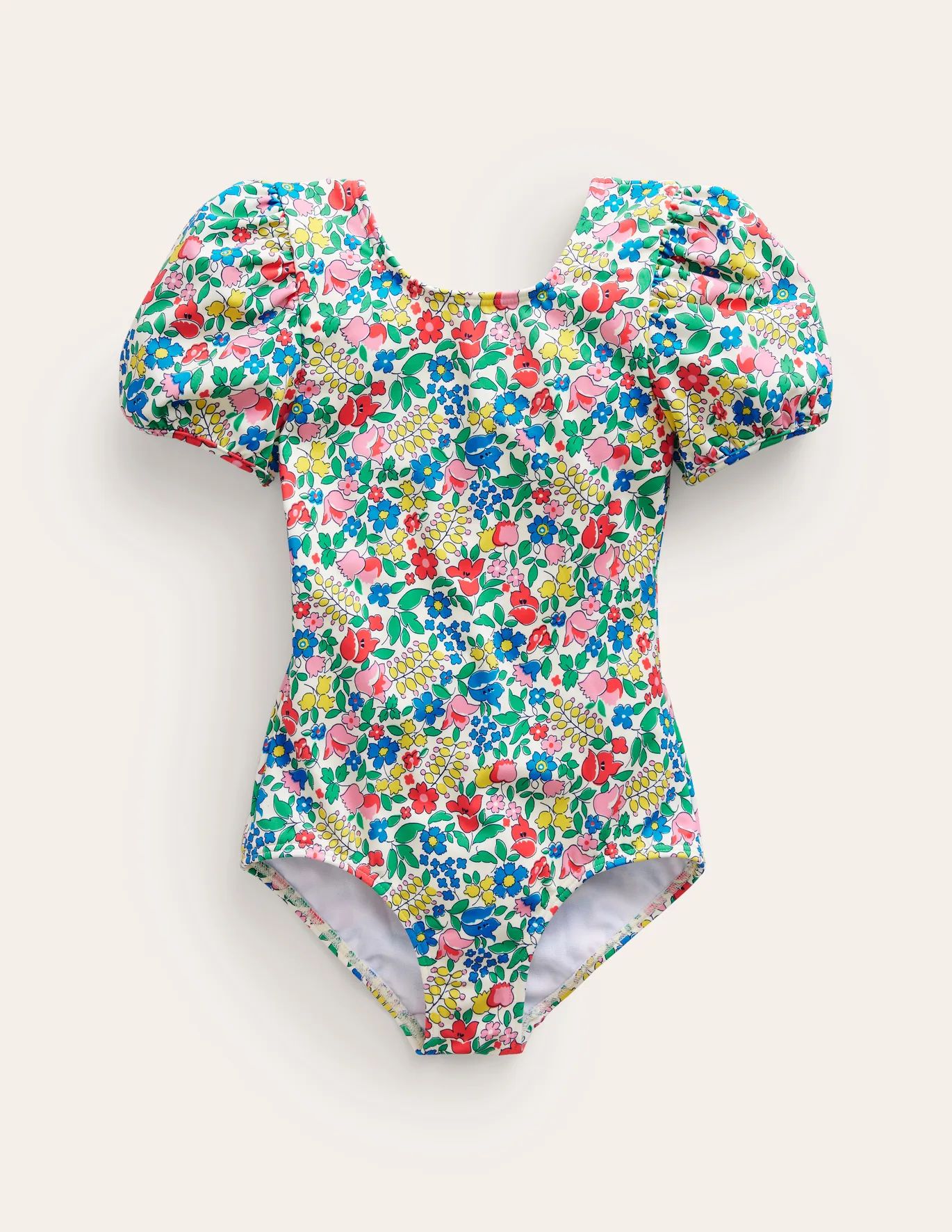 Printed Puff-sleeved Swimsuit | Boden (US)
