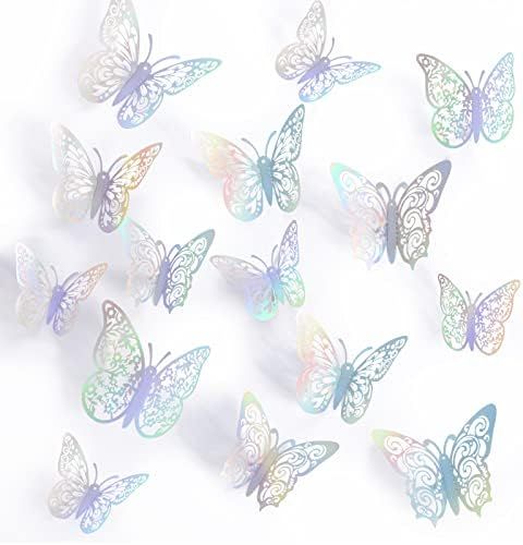 3D Butterfly Wall Decor Stickers Butterfly Decorations Party, 72Pcs 3 Patterns 3 Sizes, Butterfly Ca | Amazon (US)