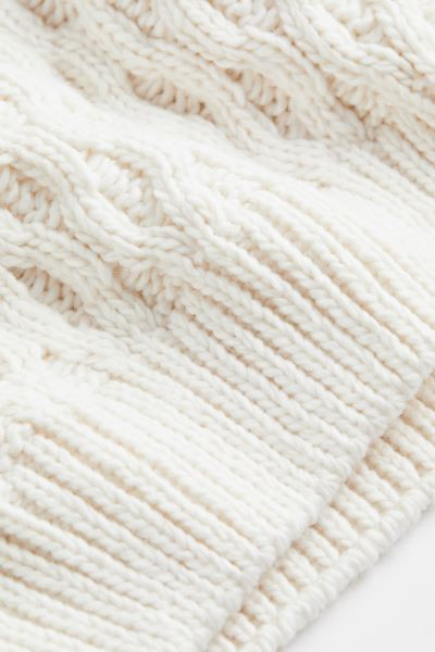 Cable-knit Turtleneck Sweater - Natural white - Ladies | H&M US | H&M (US + CA)