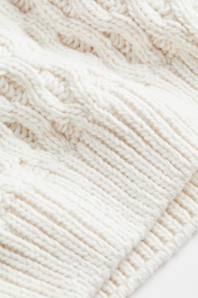 Cable-knit Turtleneck Sweater - Natural white - Ladies | H&M US | H&M (US + CA)