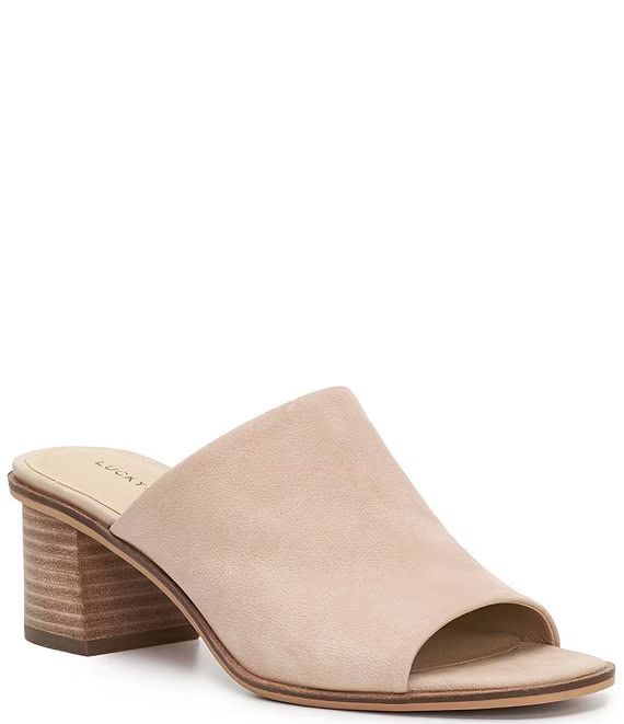 Lucky Brand Lutena Suede Stacked Block Heel Sandals | Dillard's | Dillard's