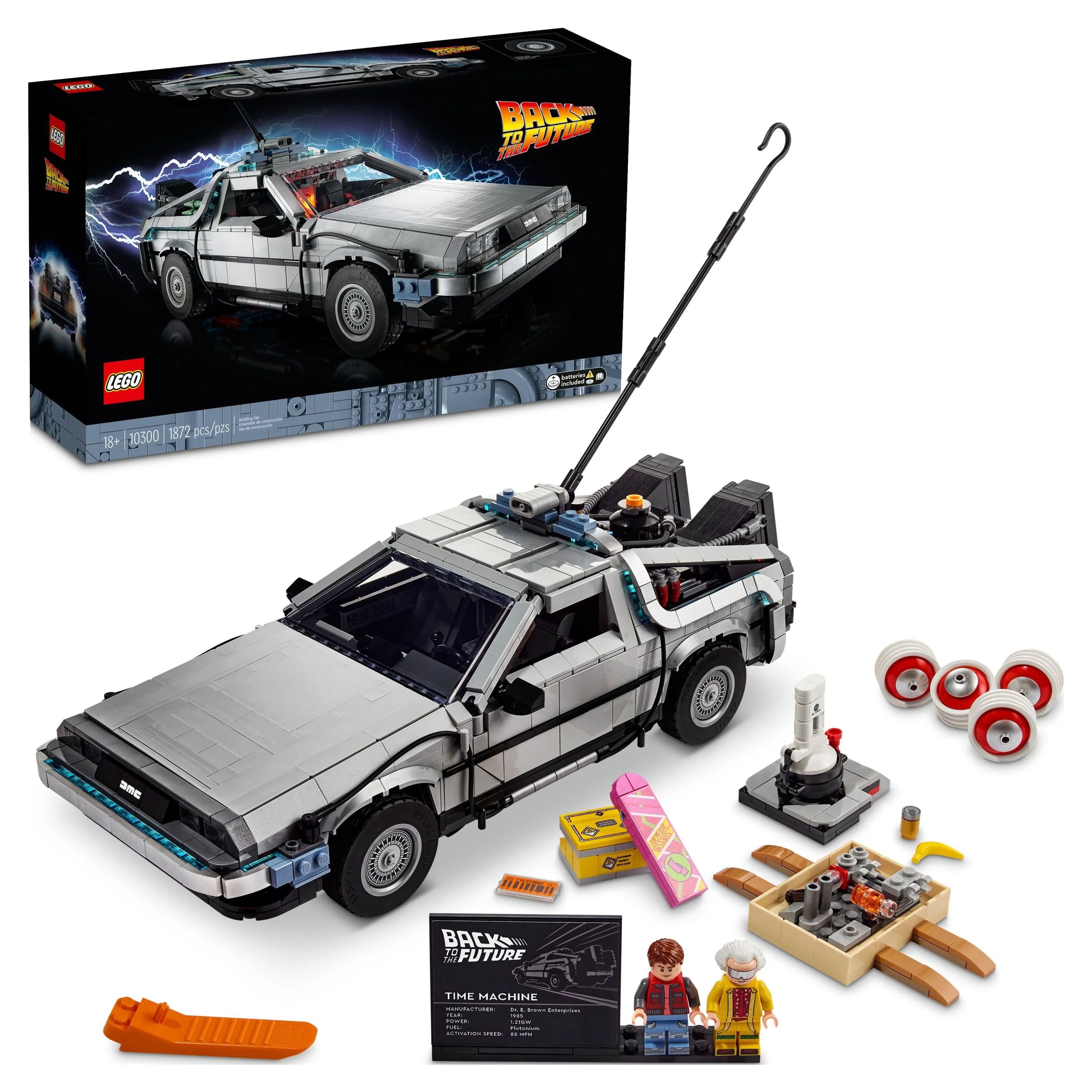 LEGO Icons Back to the Future Time Machine 10300, Model Car Building Kit, Based on the DeLorean f... | Walmart (US)