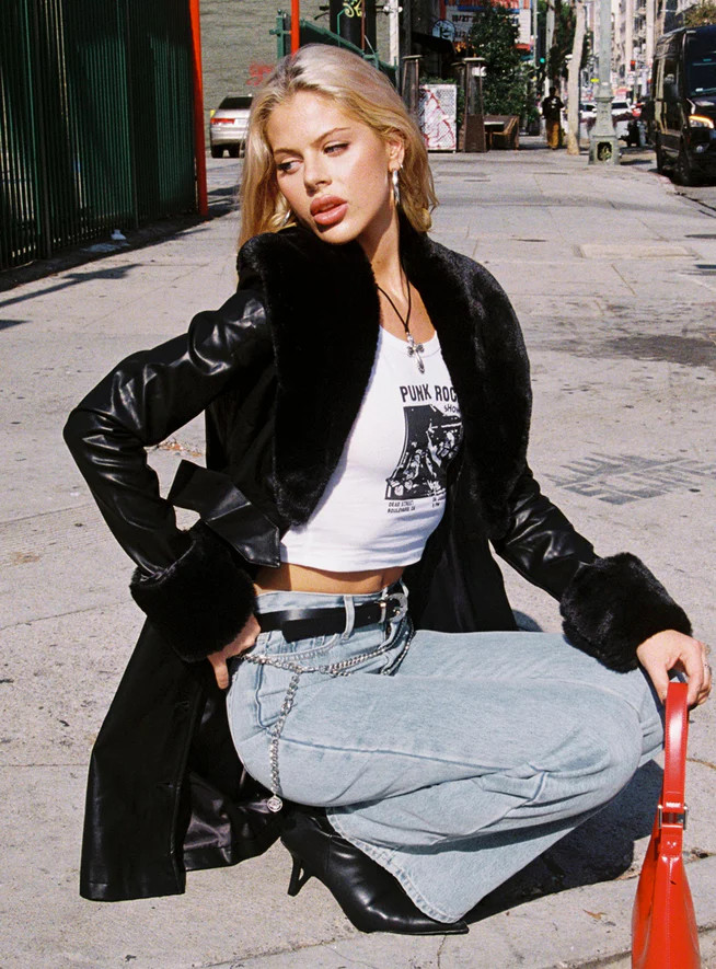 Brooklyn Faux Leather Long Coat Black | Princess Polly US