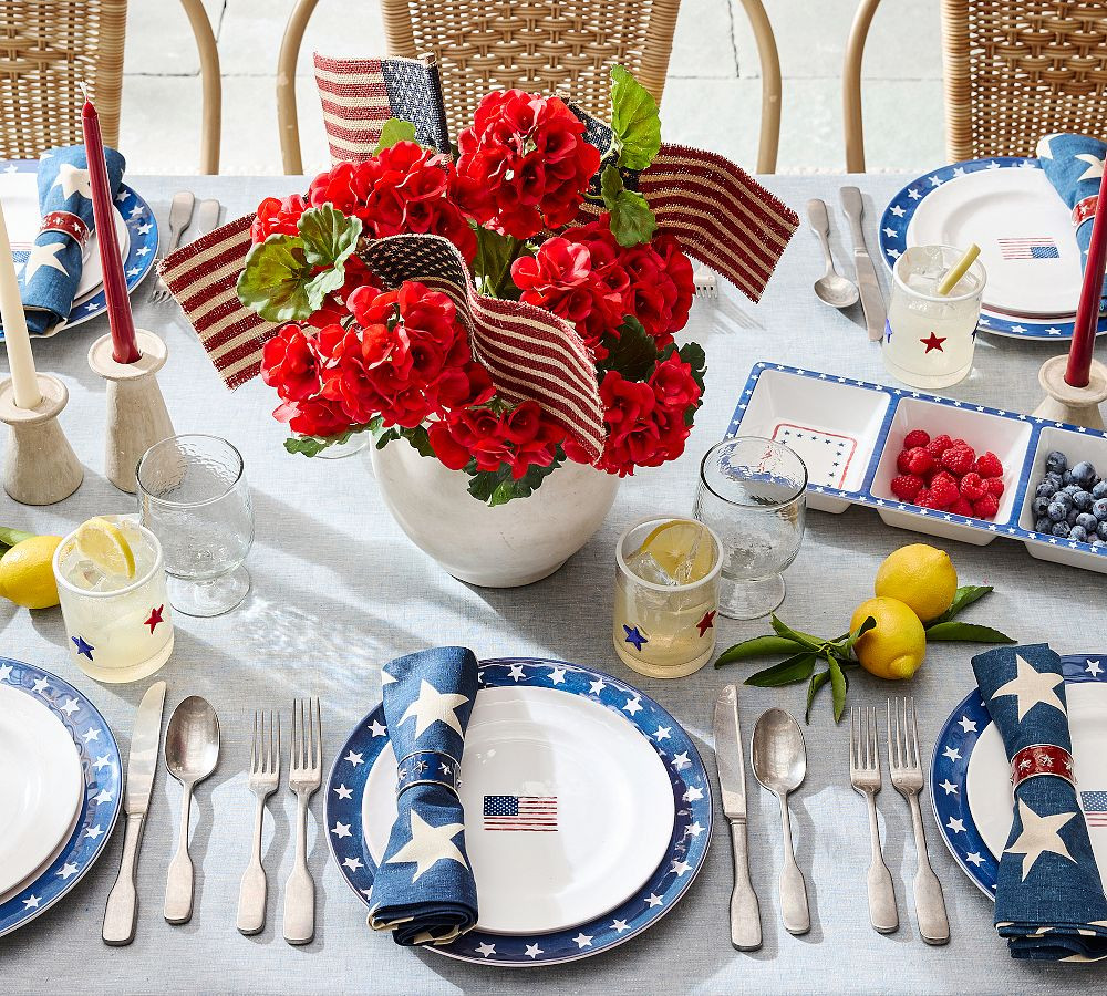 Cabana Americana Outdoor Melamine Salad Plates - Set of 4 | Pottery Barn (US)
