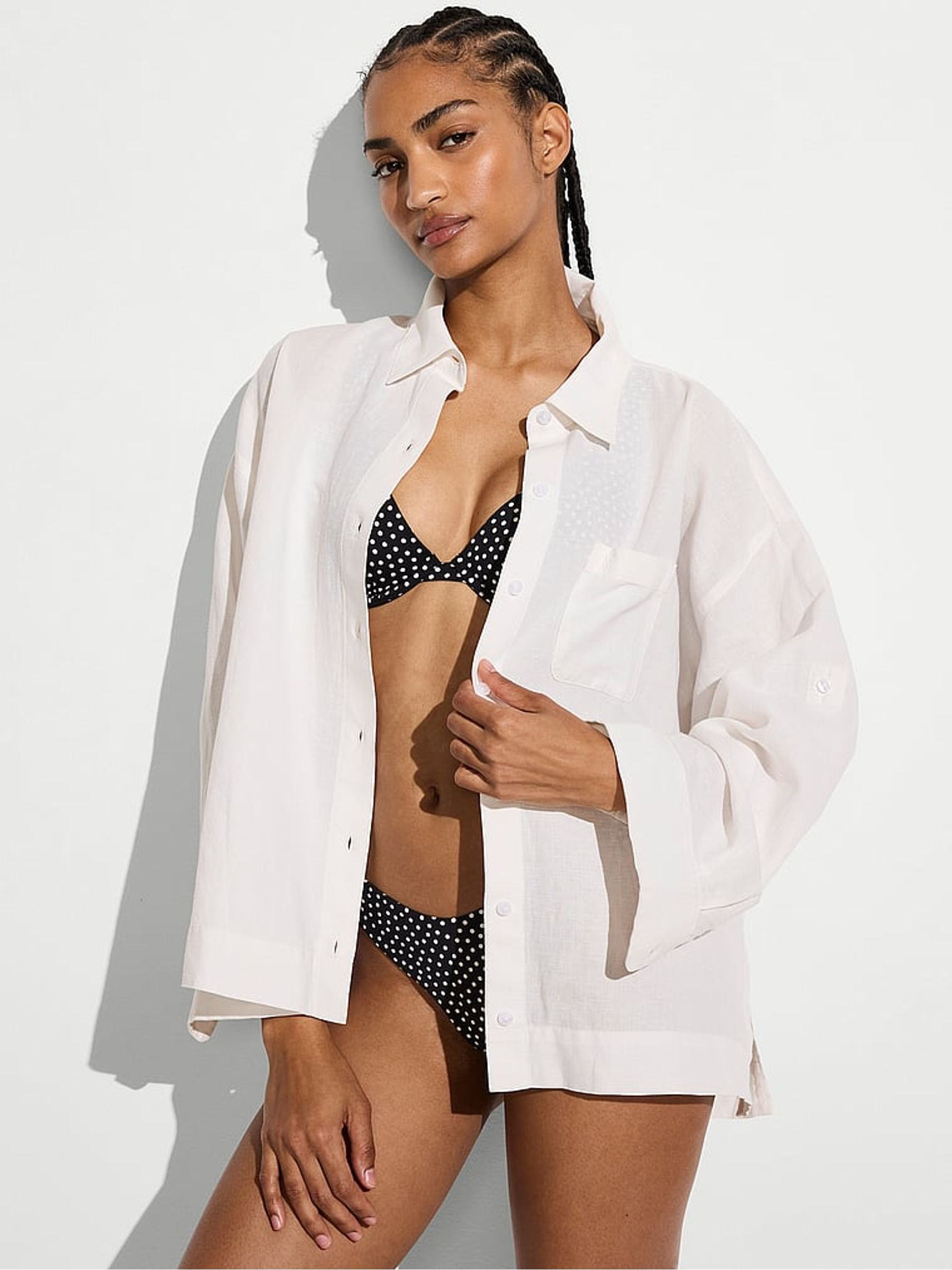 White Long Sleeve Linen Shirt | Victoria's Secret UK