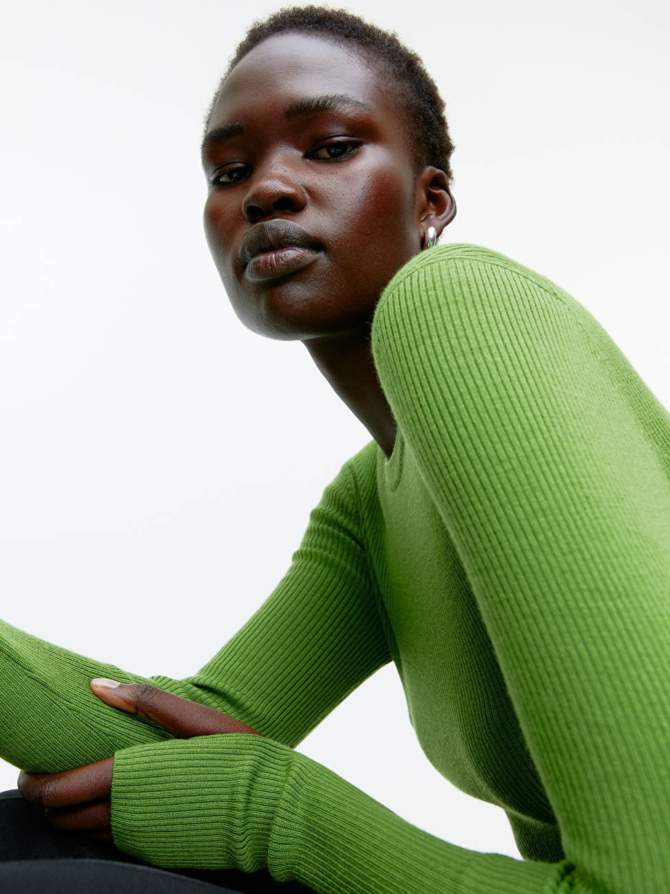 Rib-Knit Merino Top | ARKET (US&UK)