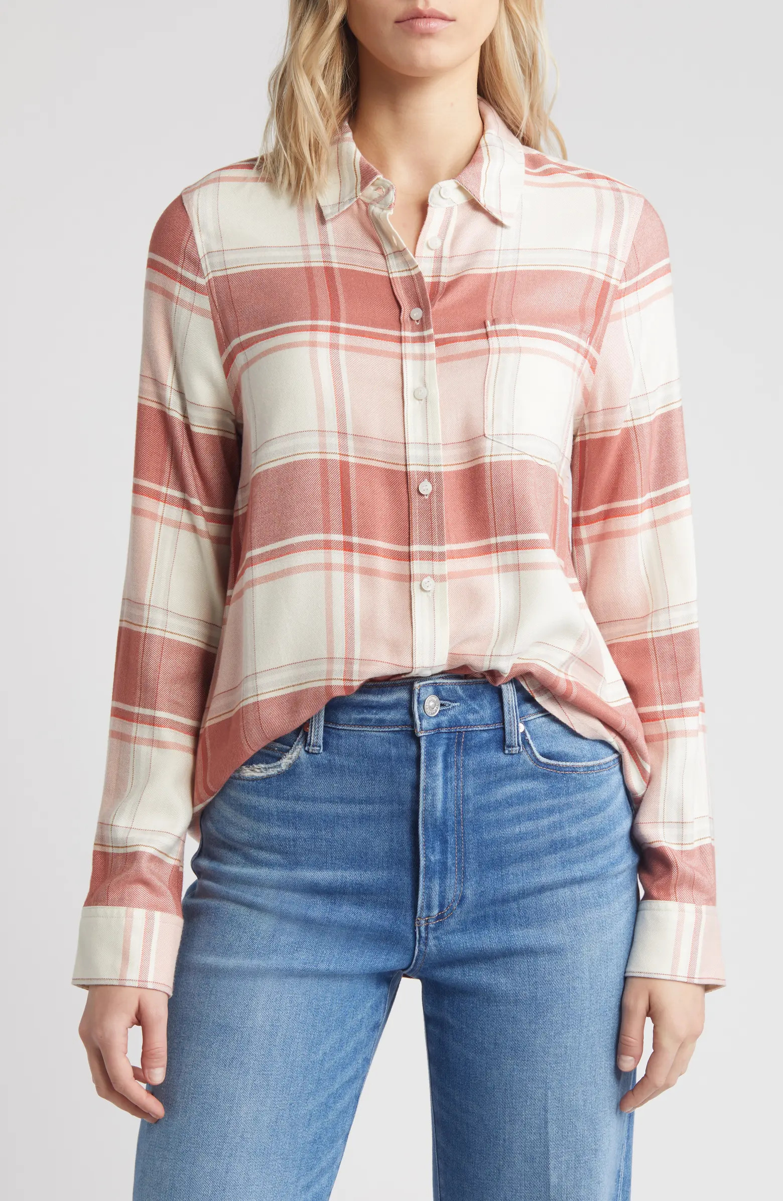 Plaid Flannel Button-Up ShirtCaslon® | Nordstrom
