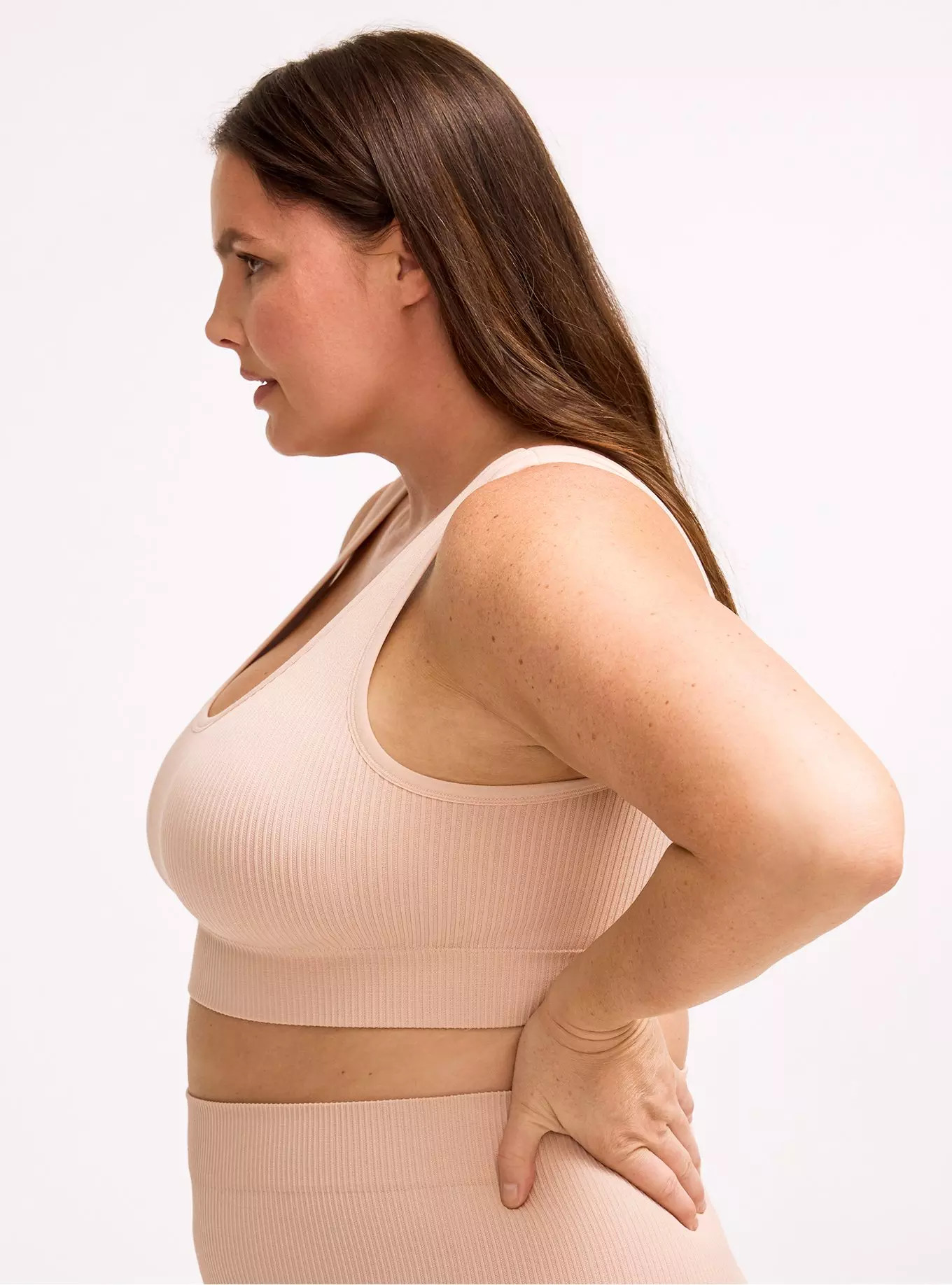 Lightly Lined Seamless Rib Scoop Bralette | Torrid (US & Canada)