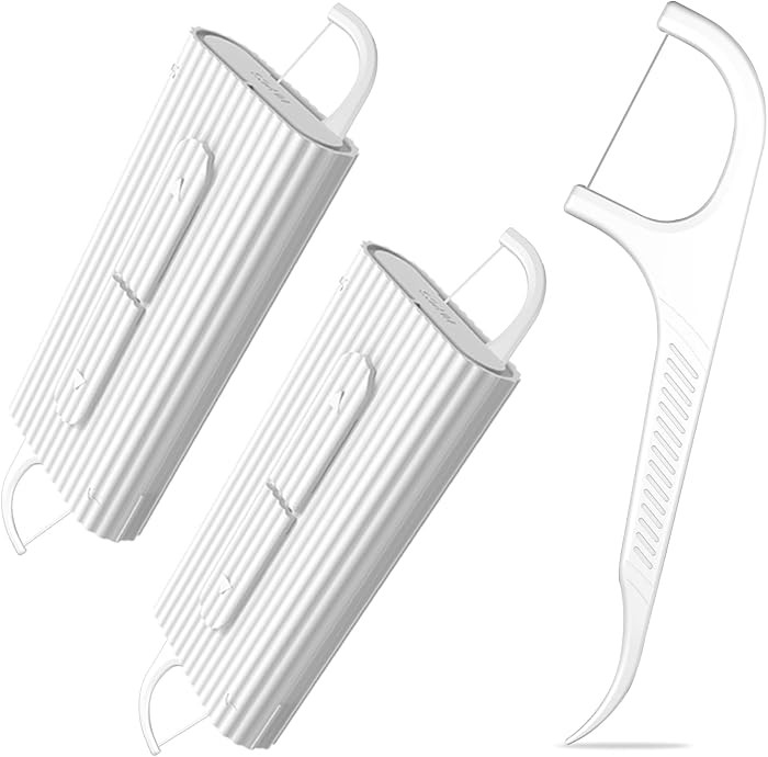2 Pcs Travel Mini Refillable Dental Flossers Case,with 10 Count Floss Picks Organizer,Pocket Flos... | Amazon (US)