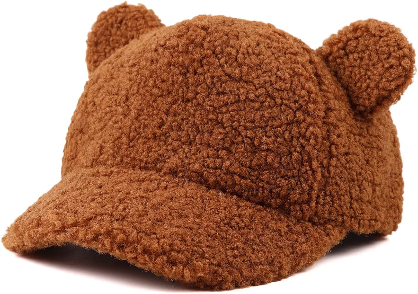Winter Fleece Baseball Cap for Baby Girls Warm Toddler Boys Hat Cute Bear Ears Kids Baseball Hats | Amazon (US)