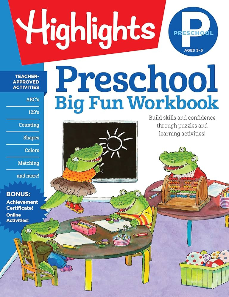 Preschool Big Fun Workbook: 256-Pages of Language Arts, Math and Shapes Practice, Puzzles and Pre... | Amazon (US)