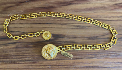 Vtg Womens Medusa Head Gold Chain Belt Round Coin Medallion The Limited 1980's | eBay US