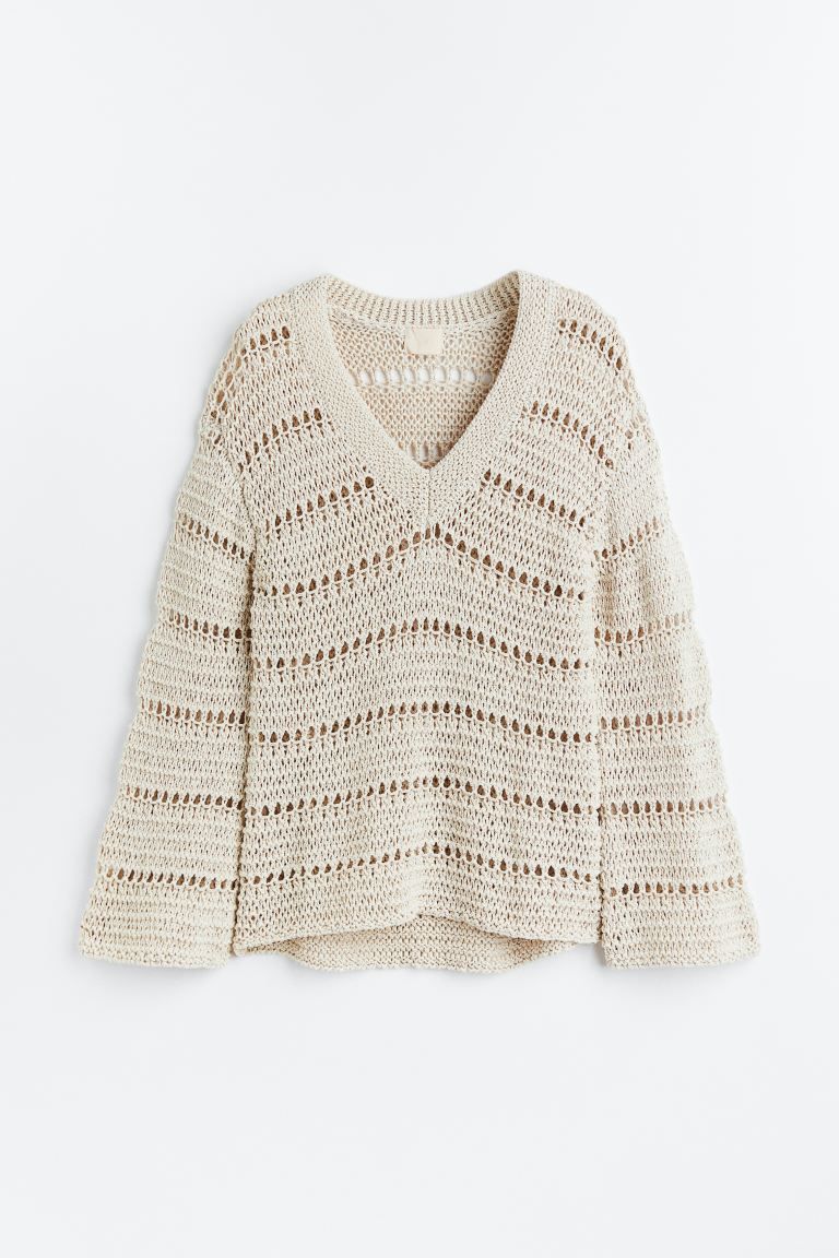 Oversized hole-knit jumper | H&M (US + CA)