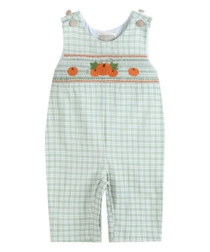 Soft Green Plaid Pumpkin Smocked Overalls - Infant &amp; Toddler | Zulily