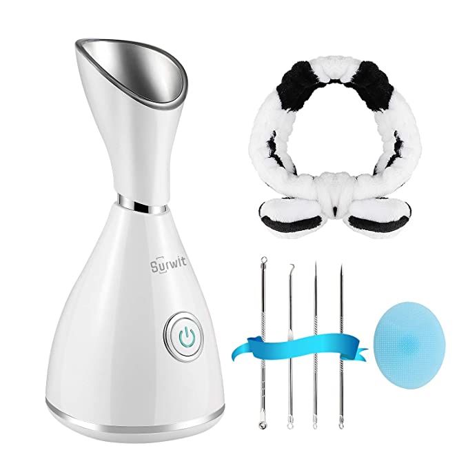 Facial Steamer - Surwit 10X Penetration Pro Nano Ionic Face Steamer for Facial, Unclogs Cleansing... | Amazon (US)