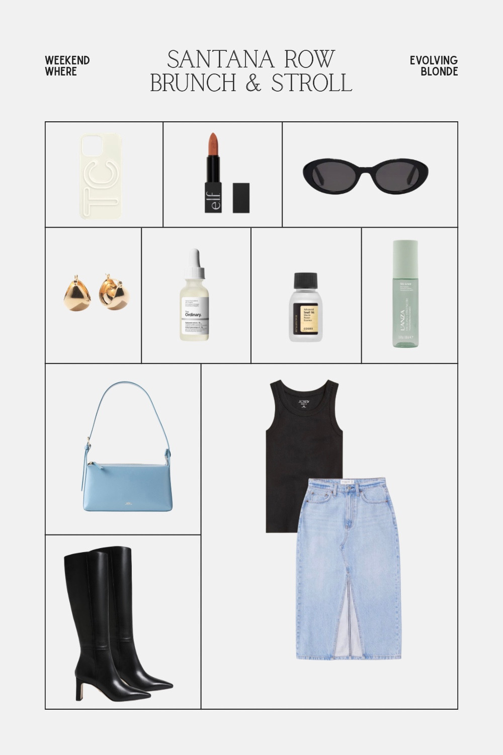 Brunch & stroll outfit idea 🤍

Sharing a chic spring outfit featuring a black fitted tank, light wash denim midi skirt with front slit, tall black heeled boots, and a soft blue shoulder bag for the perfect pop of color. This look is effortless but elevated. Perfect for brunch dates, weekend coffee runs, casual meetings, or a day walking around Silicon Valley.

If you love timeless wardrobe staples, capsule closet pieces, and classic outfits with a feminine edge, this is such a versatile combo. The denim midi skirt + boots pairing is one of my favorite ways to transition into spring.

Everything is linked in my LTK 💙

#BrunchOutfit #DenimMidiSkirt #SpringStyle #CapsuleWardrobe #NeutralStyle #LTKStyle #EverydayChic #ClassicWithATwist #SiliconValleyStyle #EvolvingBlonde

#LTKootd
