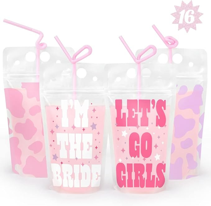 xo, Fetti Bachelorette Party Decorations Last Rodeo Drink Pouches - 16 ct | Bach Party Cups, Nash... | Amazon (US)