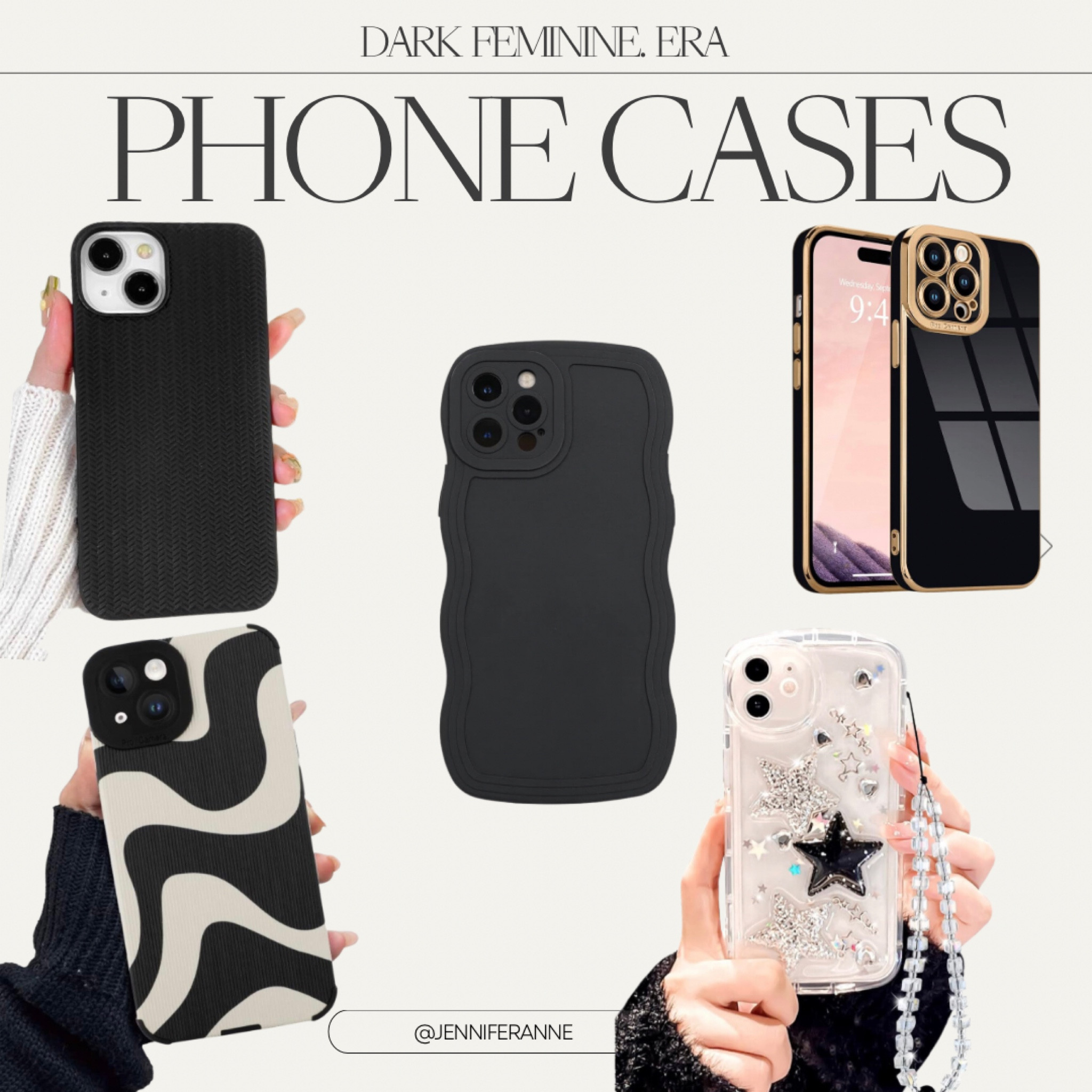 iPhone Cases | Cell Phone Cases | Black aesthetic | Classic Style | Babes’s grab these cases to complete any look. Black is basically a neutral, and is so timeless. You can keep these beauties in rotation for years to come. Enjoy! Xx 😘 

#LTKfindsunder50 #LTKSeasonal #LTKstyletip