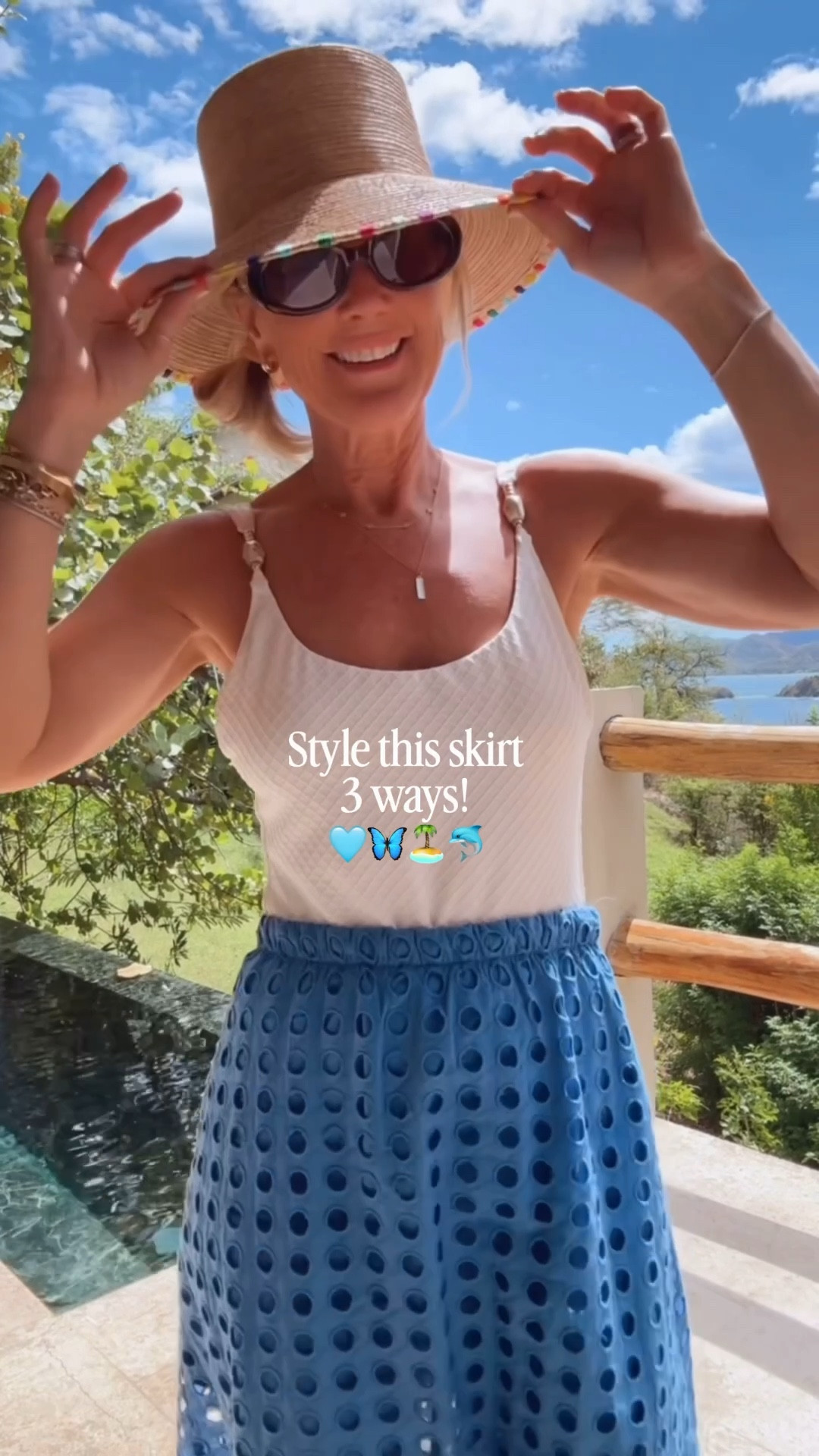 The cutest skirt styled three ways! ￼

Skirt: small 
Tanks: small
Suit: small


#LTKTravel #LTKSeasonal #LTKSaleAlert