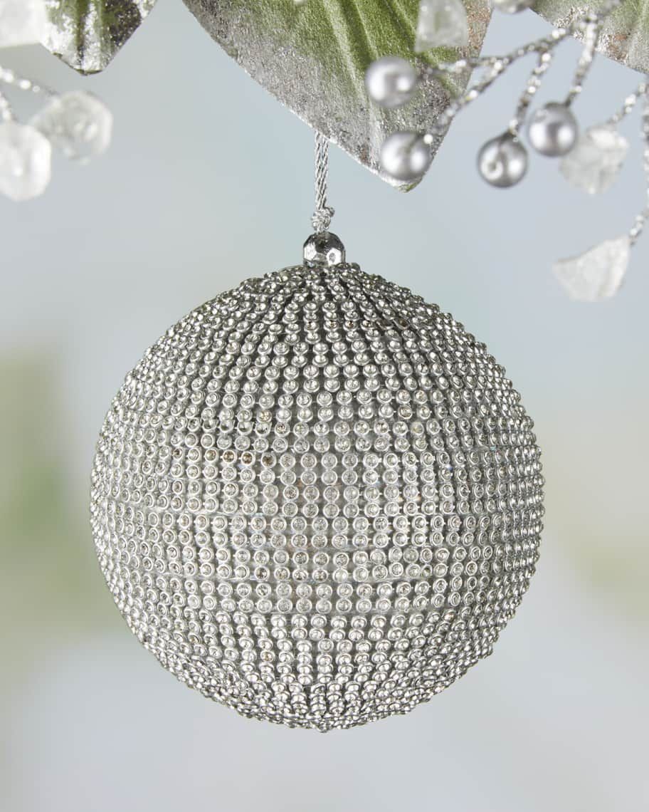 D. Stevens Holiday Pave Crystal Ball Ornament, 4" | Neiman Marcus