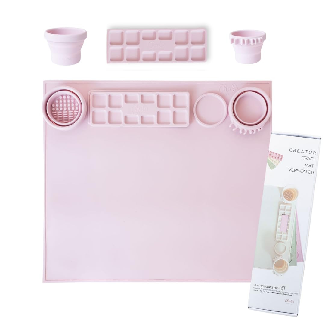 Cheek's Paper Room-Creator Silicone Craft Mat for Painting and Crafts V.2.0 (Pinklet) Large Mat w... | Amazon (US)