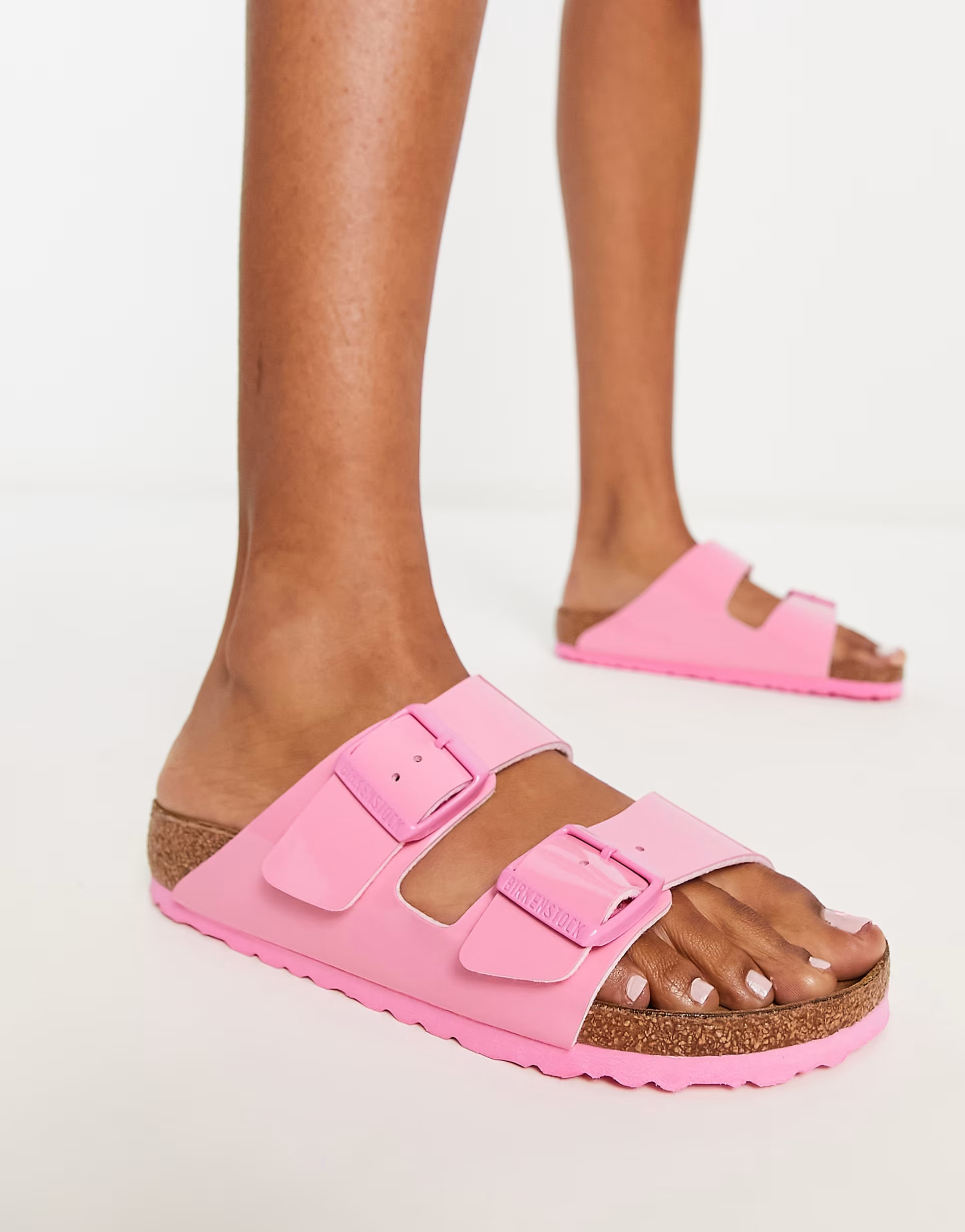 Birkenstock Arizona Birko-Flor sandals in candy pink | ASOS (Global)