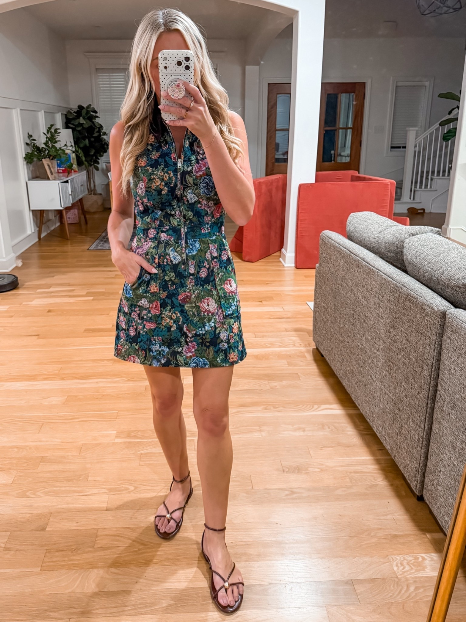 Cutest tapestry mini dress by Amanda Uprichard from Addie Rose Boutique. I dressed it down with sandals but also would be so cute with boots this fall!

#LTKootd #LTKOver40