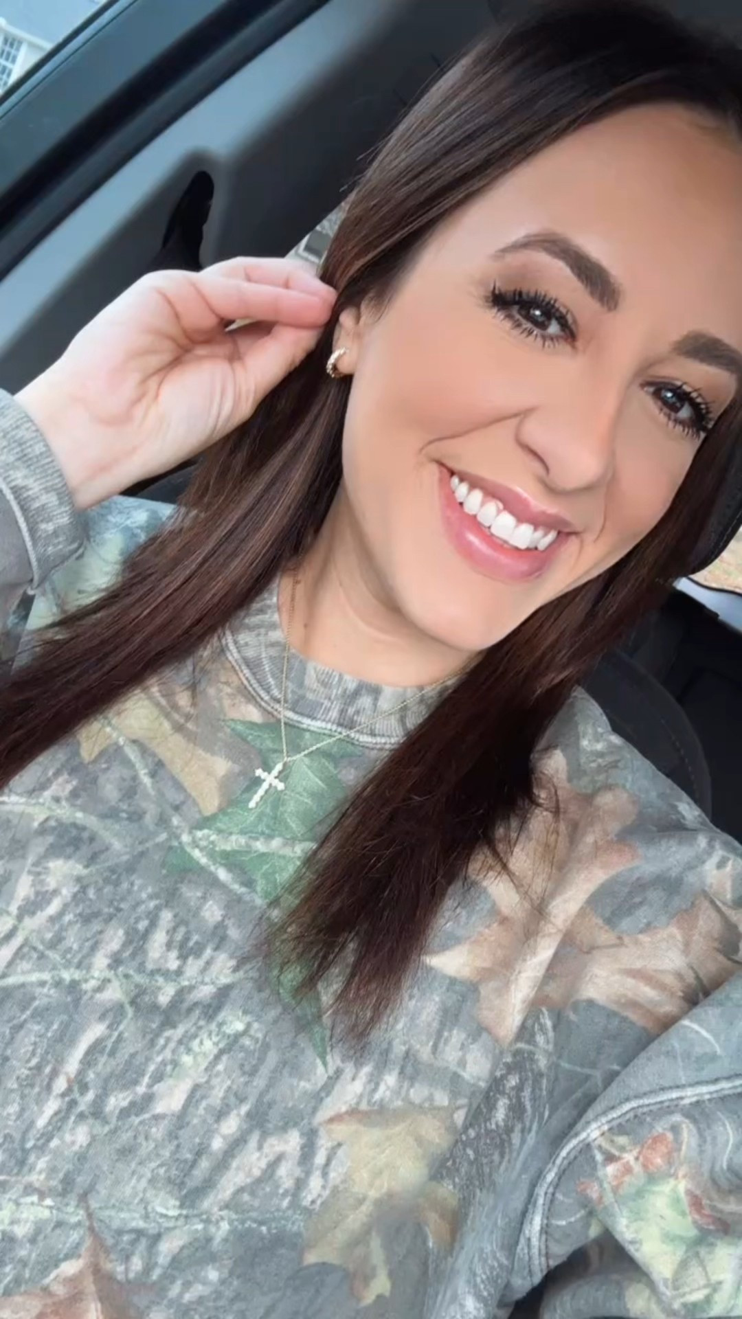 New gold and crystal cross necklace and hoop huggie earrings in gold - new years 

#LTKootd #LTKFindsUnder100 #LTKgrwm