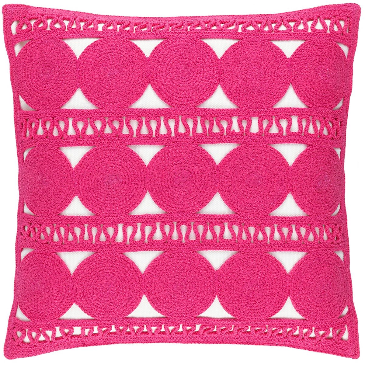 Round Turn Fuchsia Indoor/Outdoor Decorative Pillow Cover | Annie Selke