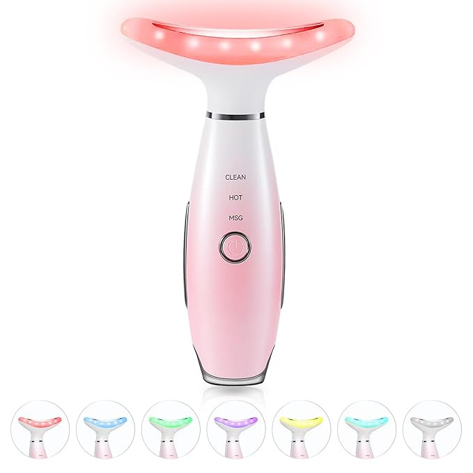7 Color Neck Face Massager - Facial Massager Tool for Skin Care at Home, Vibrating Face Massager ... | Amazon (US)