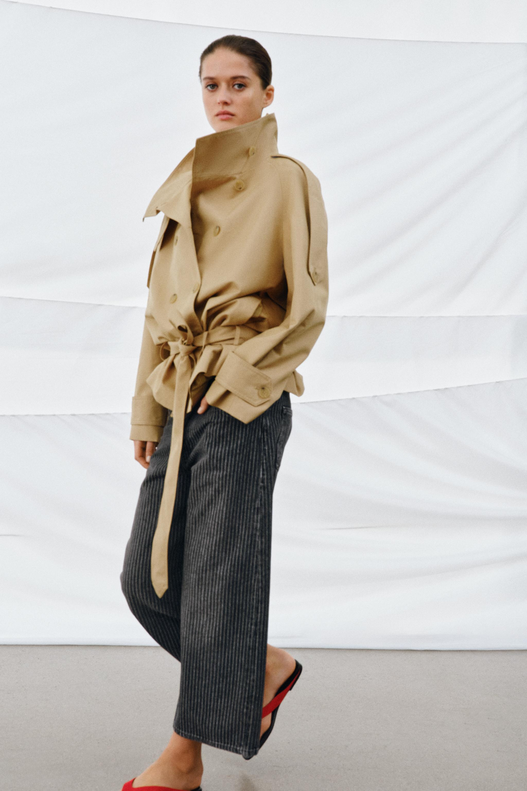 ZW COLLECTION MID-RISE STRIPED CULOTTE JEANS | Zara US