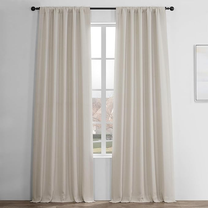 HPD Half Price Drapes Faux Linen Textured Room Darkening Curtains for Bedroom 120 Inches Long (1 ... | Amazon (US)