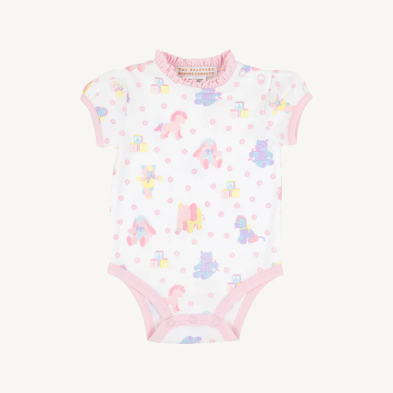 Wendy Onesie - Cuddle up Cutie Palm Beach Pink | Baby Girl One-Piece | The Beaufort Bonnet Company