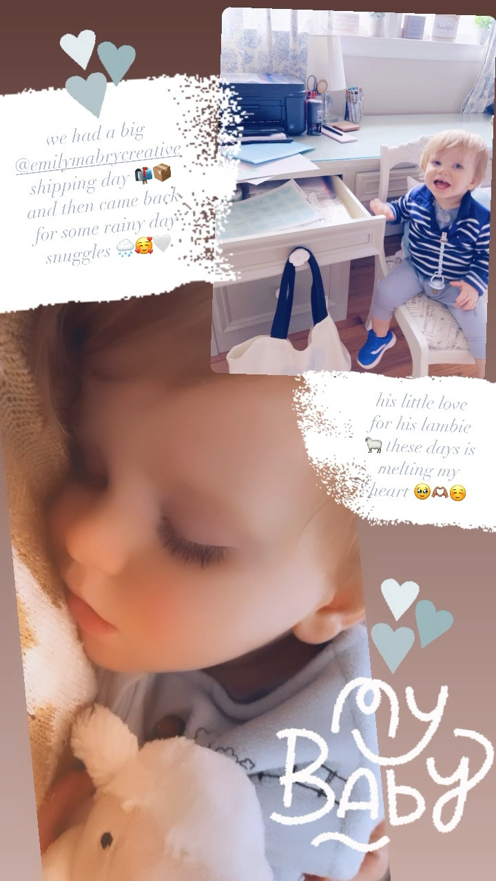 we had a big @emilymabrycreative shipping day 📬📦 and then came back for some rainy day snuggles 🌧️🥰🤍

his little love for his lambie 🐑 these days is melting my heart 🥹🫶🏽☺️

#LTKfamily #LTKhome #LTKbaby