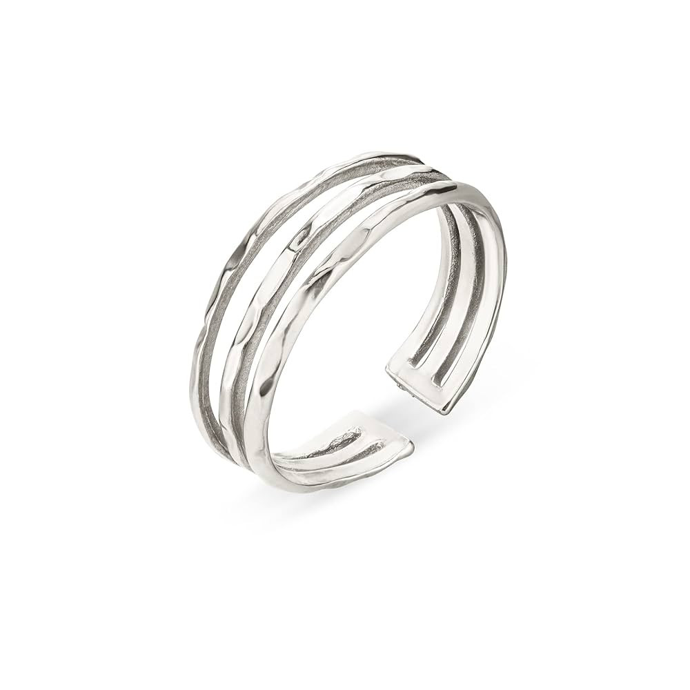 Annika Bella Sterling Silver Ring for Women, Stacking Rings, Open Adjustable Ring, Fits Sizes Bet... | Amazon (US)