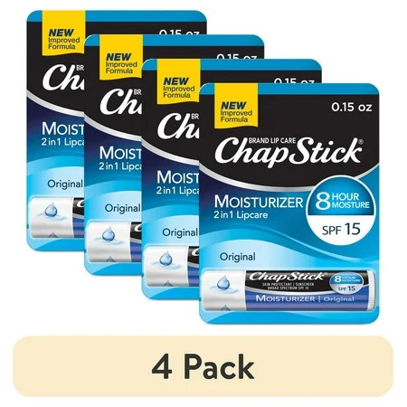 (4 pack) ChapStick Moisturizer Original Lip Balm Tube 0.15 oz | Walmart (US)