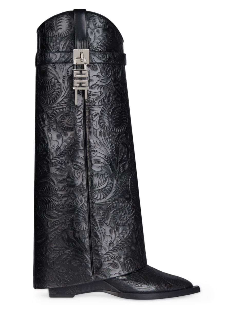 Shark Lock Cowboy Boots In Leather With Western Pattern | Saks Fifth Avenue
