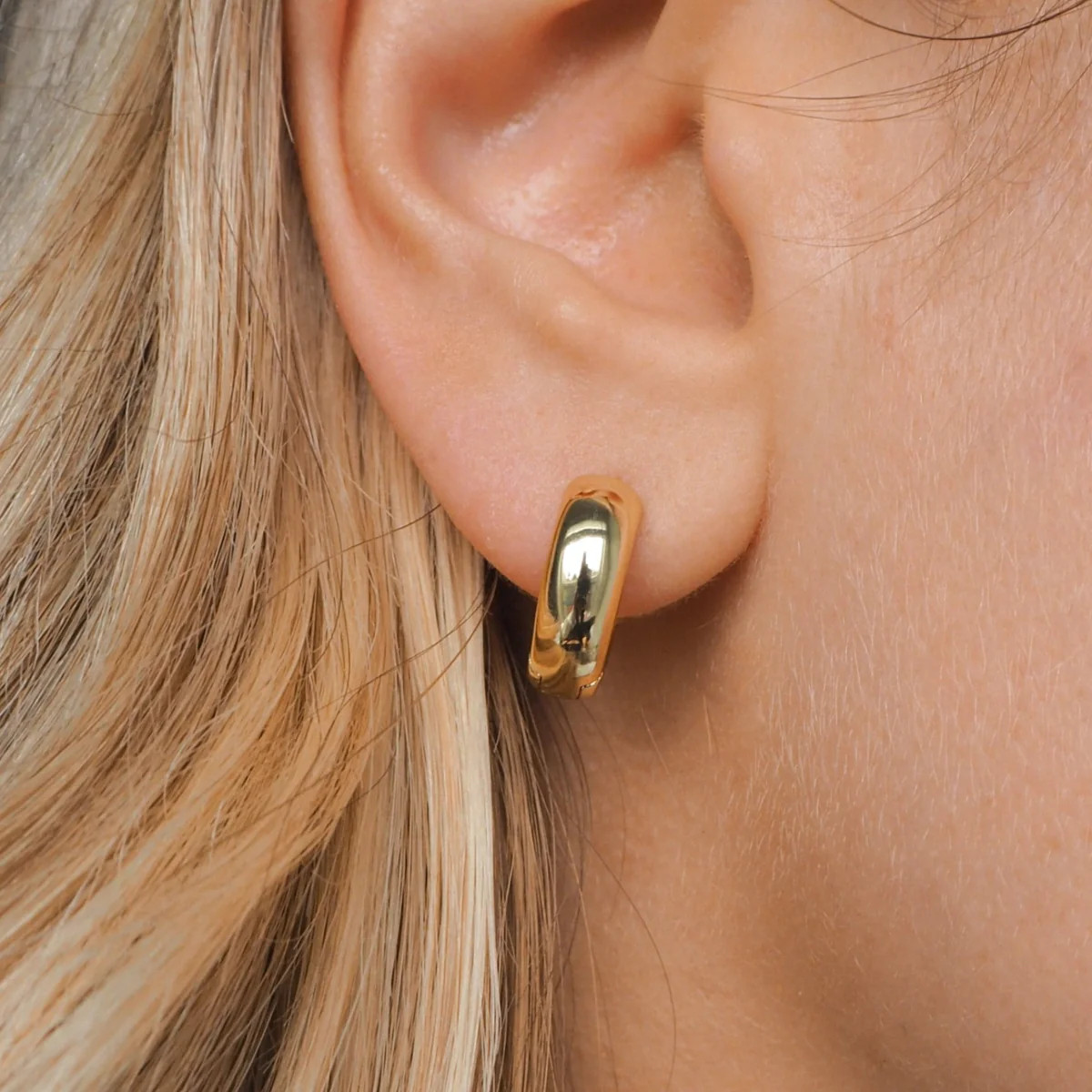Chunky Baby Hoops | Gold | JacqMaria Jewelry