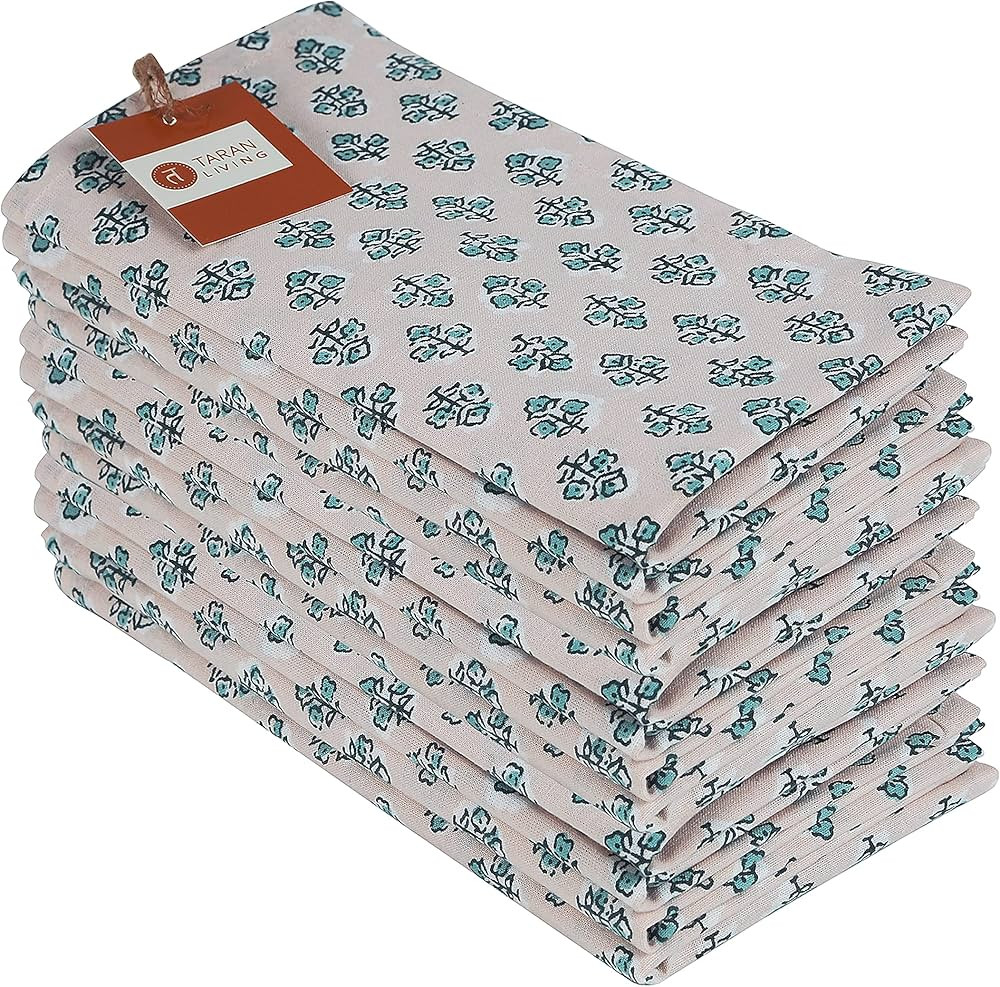 TARAN LIVING Cotton Cloth Napkins Soft Absorbent Reusable Washable Ideal for Parties, Easter Gift... | Amazon (US)