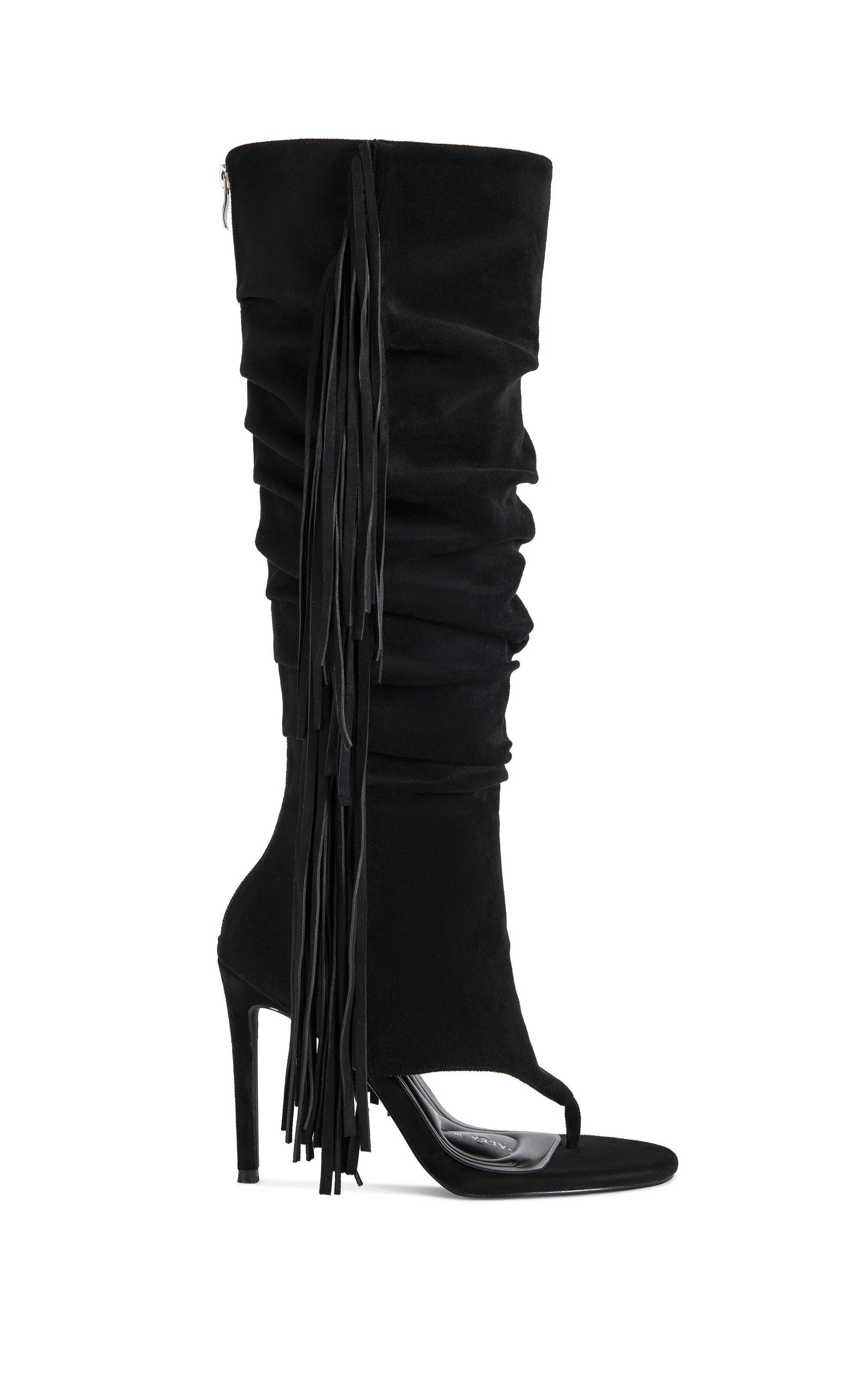 AZALEA WANG Women's Johanna Black Fringe Stiletto Booties | PacSun