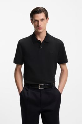 BOSS Pallas polo shirt in cotton piqué with embroidered logo - Black Men's Polo Shirts size XXXL | Hugo Boss (US)
