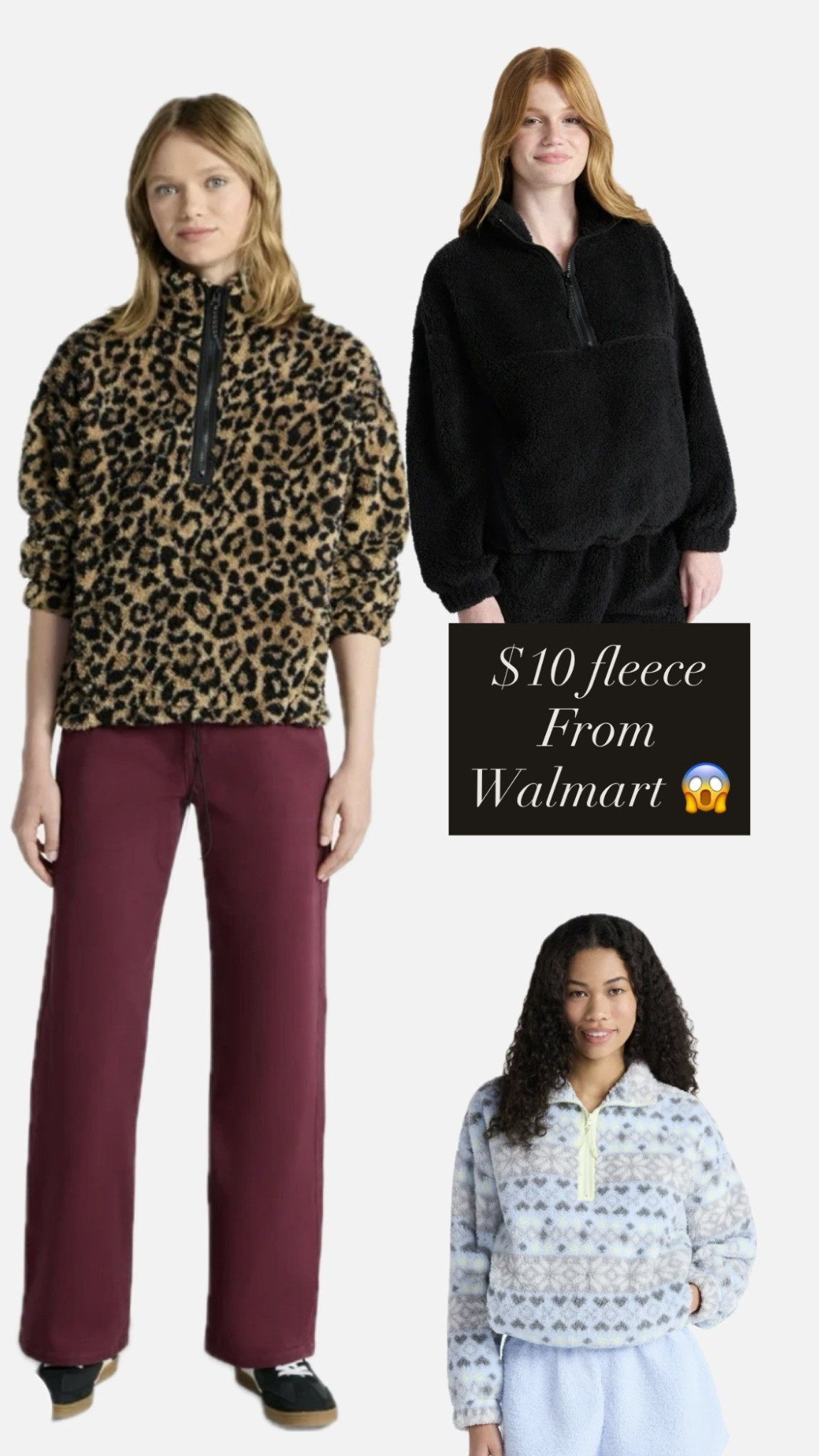 These fleeces are cute from Walmart and for $10 the price is right — daily edit cover from Found by Em